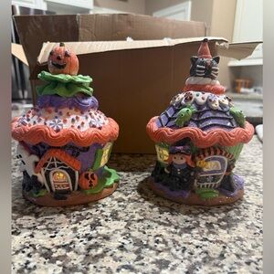 Valerie Parr Hill Halloween Themed Ceramic Houses